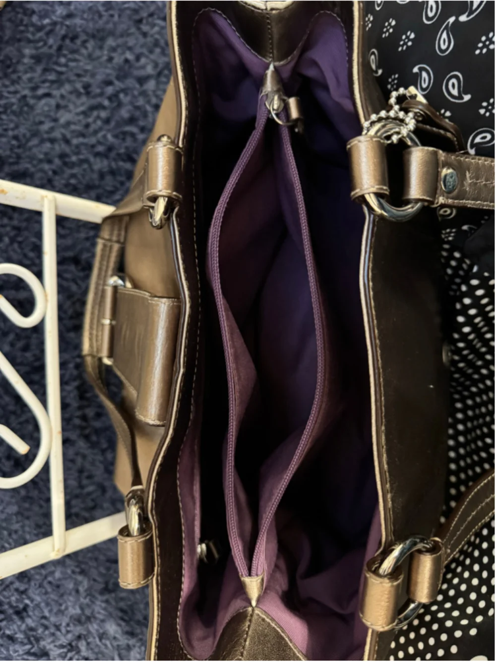 Coach SoHo Metallic Bronze Leather Buckle Tote bag
